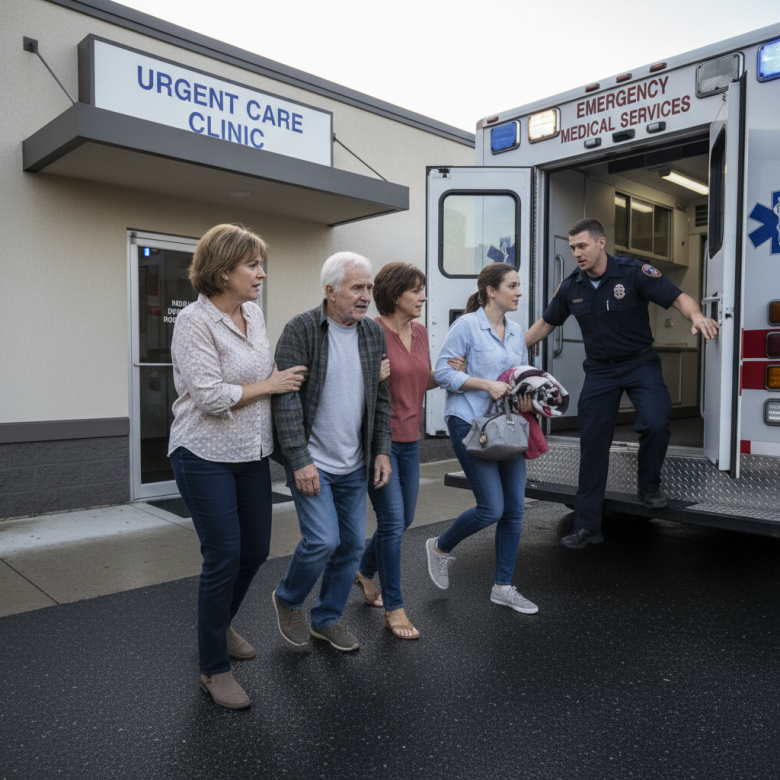 Gia đình đưa người lớn tuổi đến cấp cứu khi có triệu chứng tim mạch